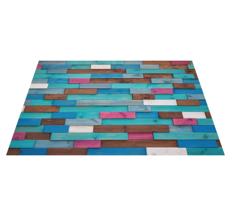 Multicoloured wooden effect vinyl rug - TenStickers