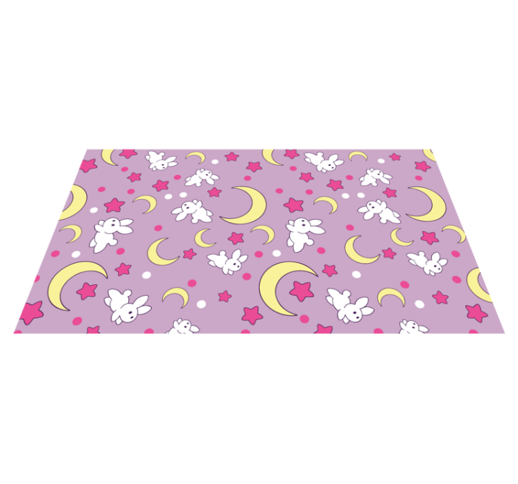 Bunny Nighttime Motif kids vinyl carpet - TenStickers