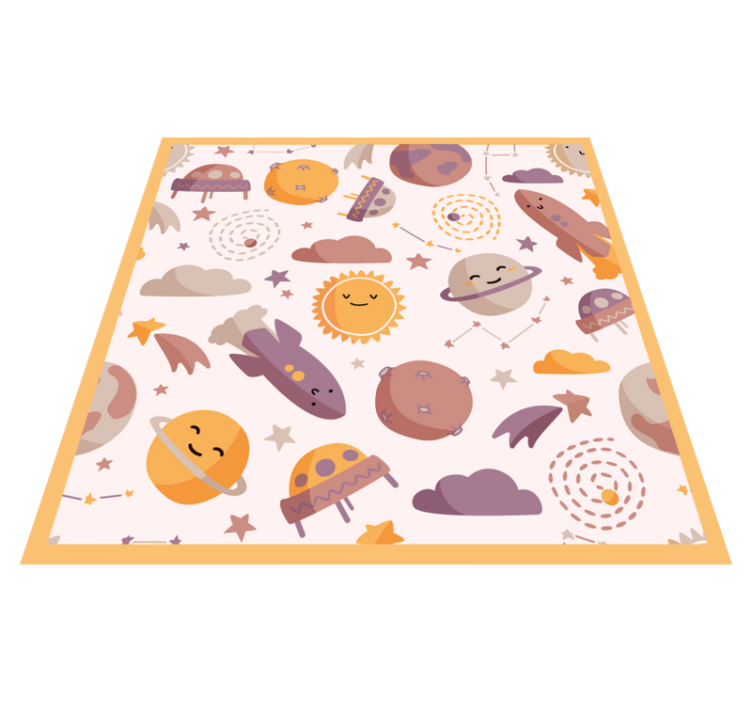 Playful Space Theme kids vinyl carpet - TenStickers