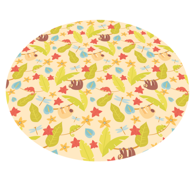Autumn Critters Circular kids vinyl carpet - TenStickers