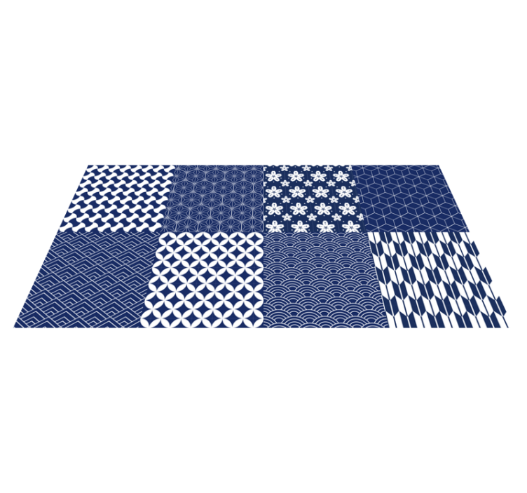 Geometric vinyl carpet geometric tile collection - TenStickers