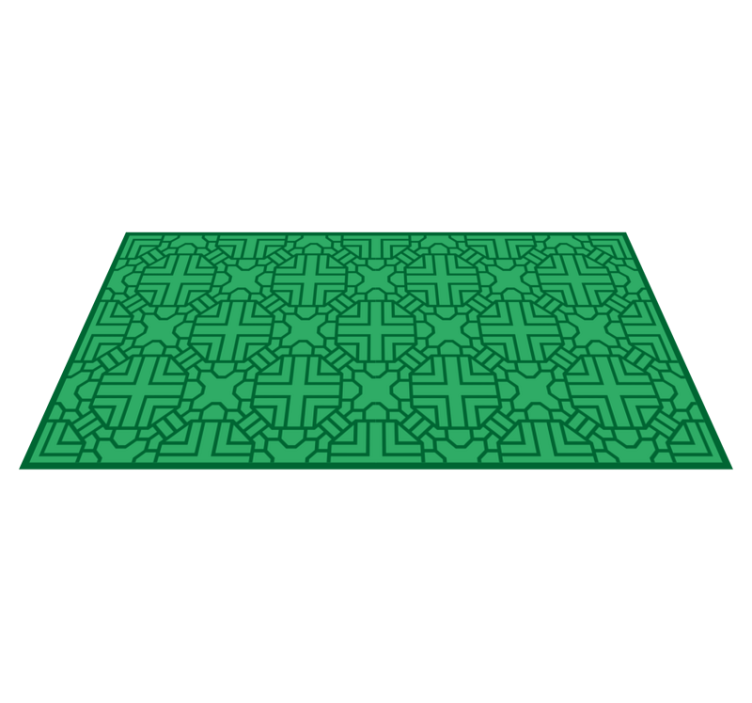 Geometric vinyl carpet in green geometric pattern - TenStickers