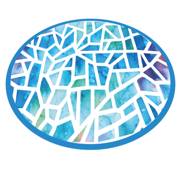 Watercolor Mosaic blue vinyl carpet - TenStickers