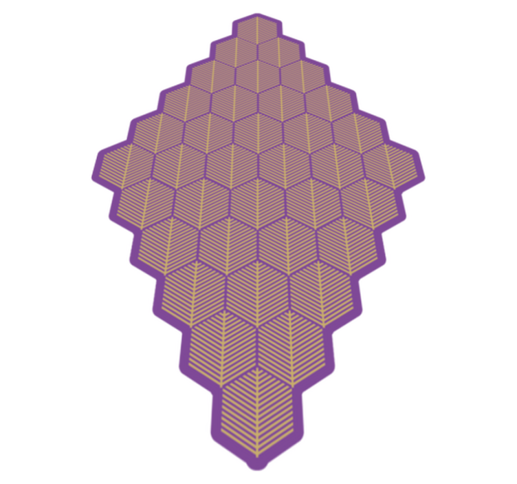 Abstract Purple Hexagons geometric vinyl carpet - TenStickers
