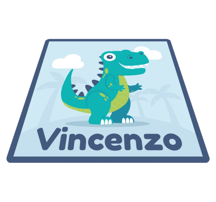 Personalized Dinosaur Illustration nursery vinyl carpet - TenStickers