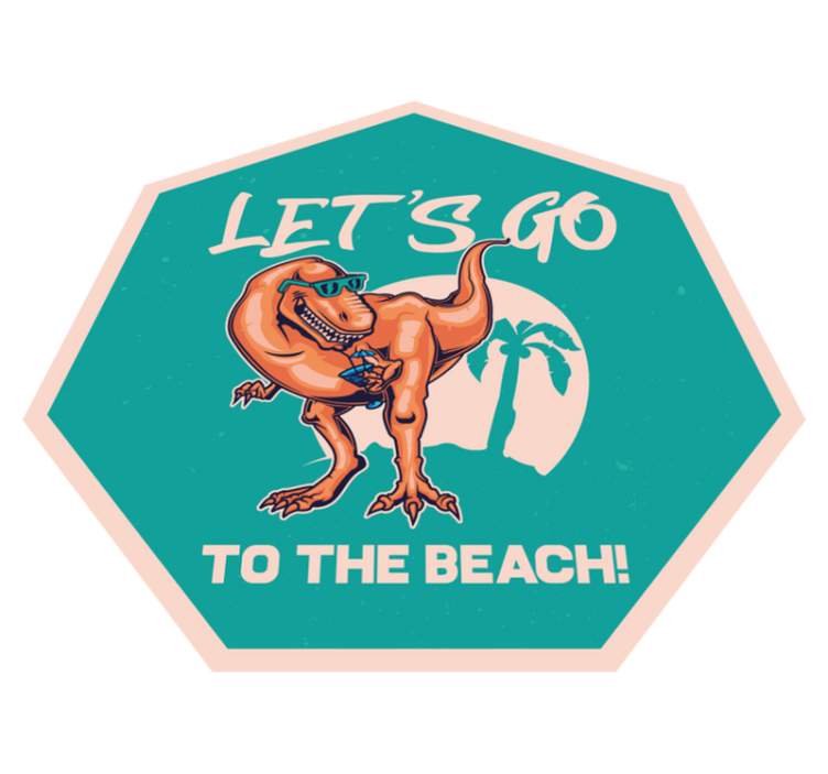 Beach Dinosaur Fun animal vinyl carpet - TenStickers