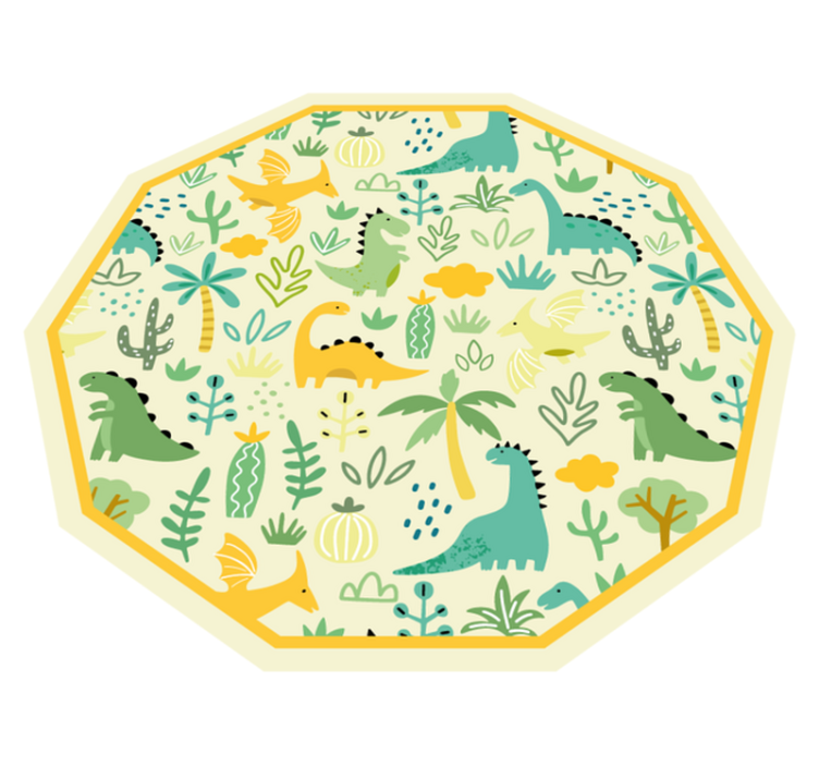 Dinosaur Hexagon kids vinyl carpet - TenStickers