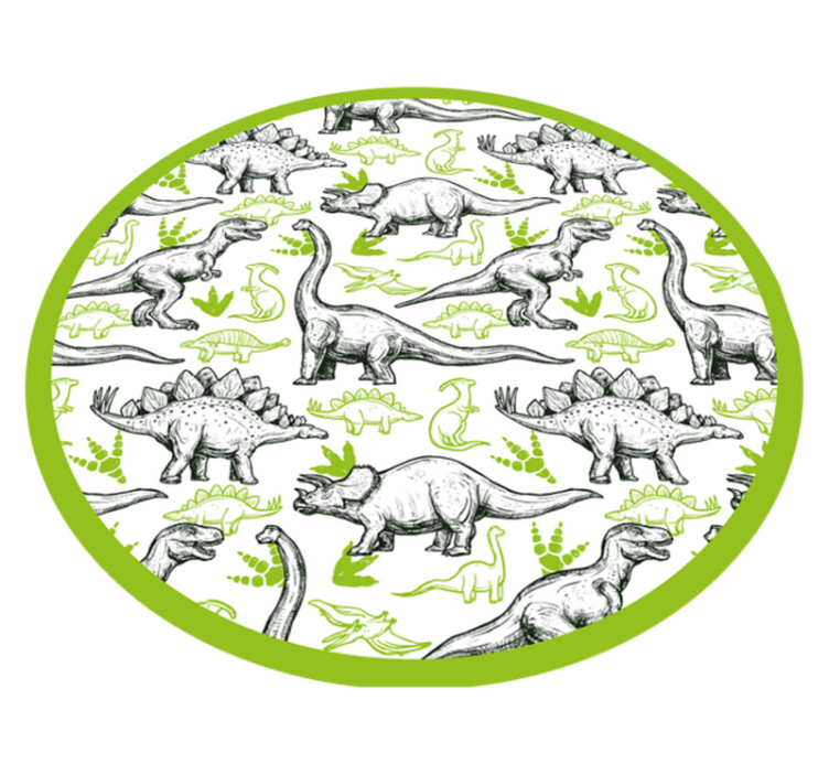 Dinosaur Themed Circle kids vinyl carpet - TenStickers