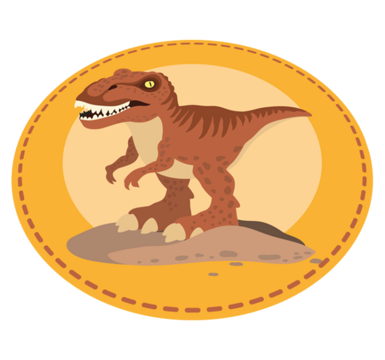 Dinosaur Round Rug kids vinyl carpet - TenStickers