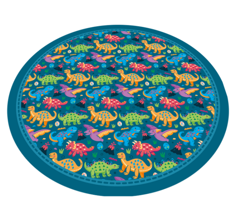 Dinosaur Circular Pattern kids vinyl carpet - TenStickers