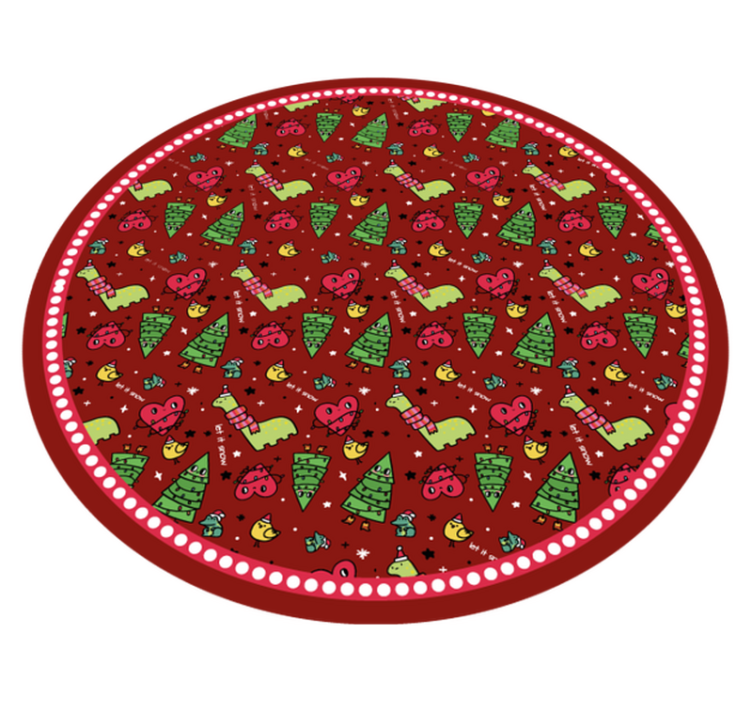 Festive Circular Design Christmas vinyl carpet - TenStickers