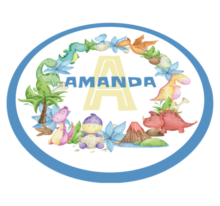 Dinosaur Circle custom vinyl carpet - TenStickers