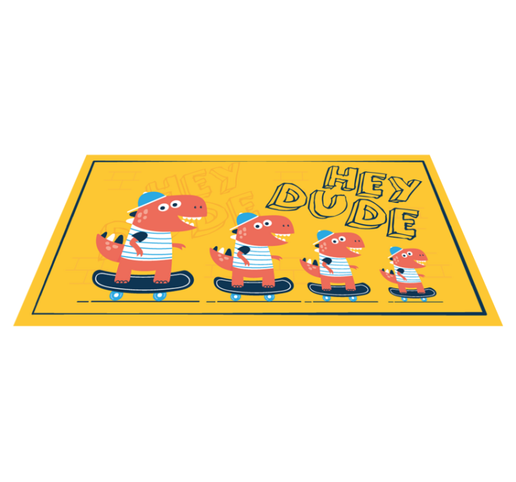 Skateboarding Dinosaurs kids vinyl carpet - TenStickers