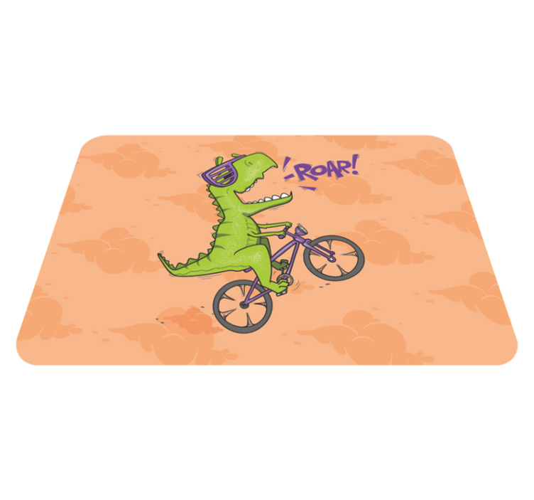 Biking Dinosaur Roar kids vinyl carpet - TenStickers