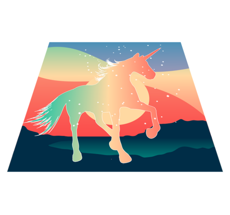 Magical Unicorn Silhouette kids vinyl carpet - TenStickers