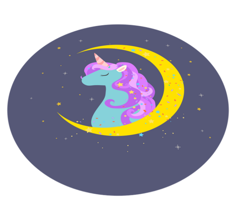 Unicorn Crescent Imagery kids vinyl carpet - TenStickers