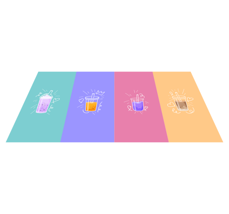 Beverage Doodle Squares custom vinyl carpet - TenStickers