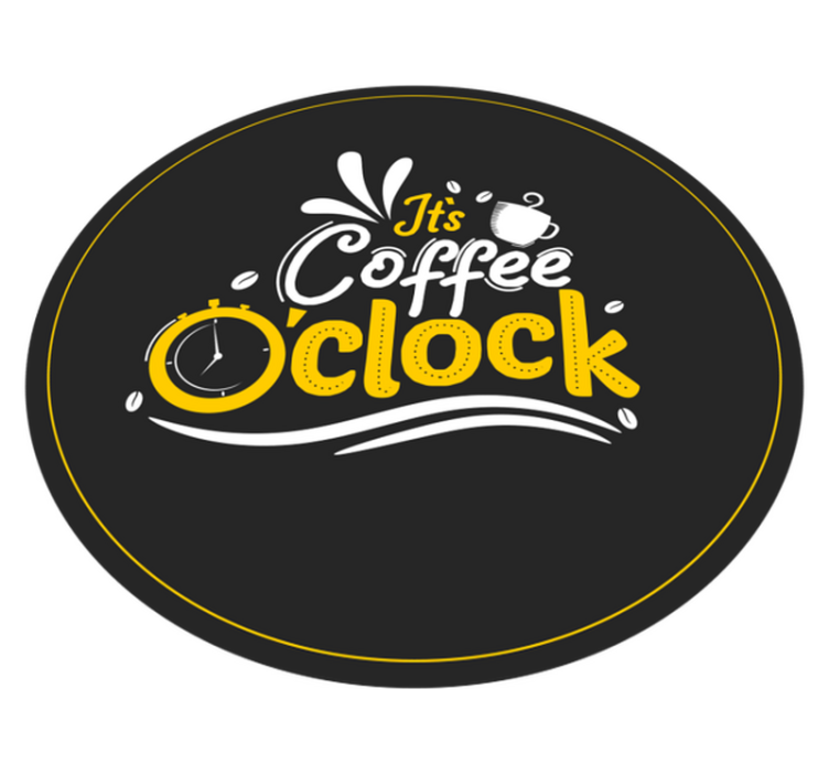 Coffee O'Clock custom vinyl carpet - TenStickers