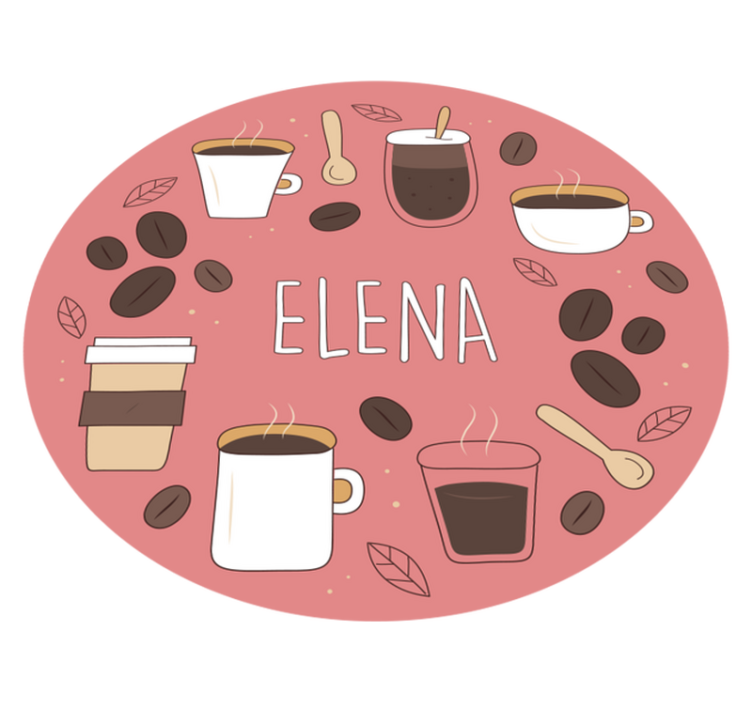 Personalized Caffeine custom vinyl carpet - TenStickers