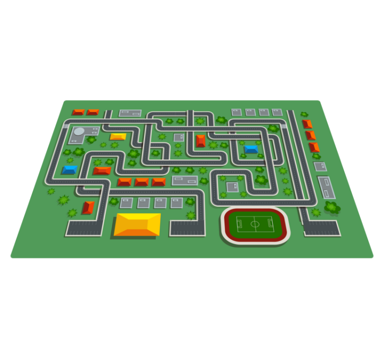 playrug with streets road rug - TenStickers