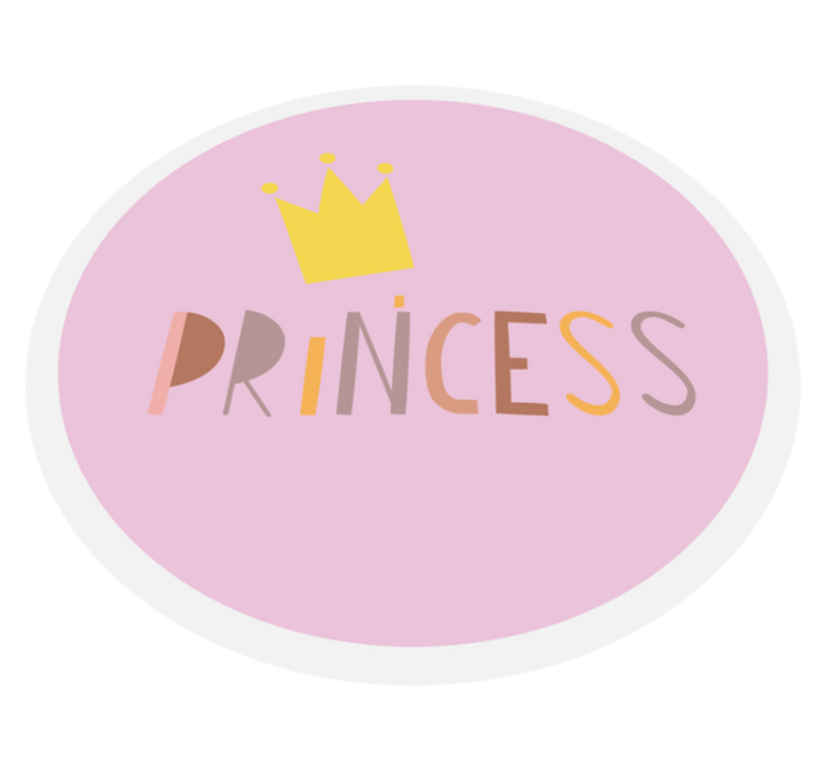 Circular Princess Crown nursery vinyl carpet - TenStickers