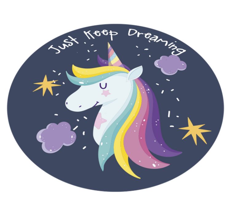 Keep Dreaming Unicorn kids vinyl carpet - TenStickers