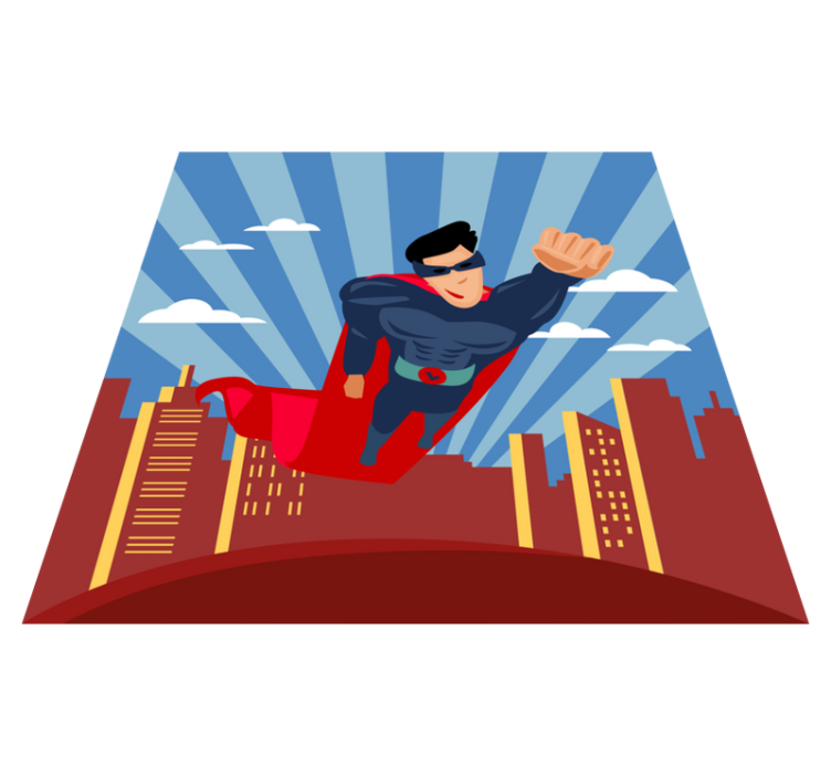 Superhero Flight kids vinyl carpet - TenStickers