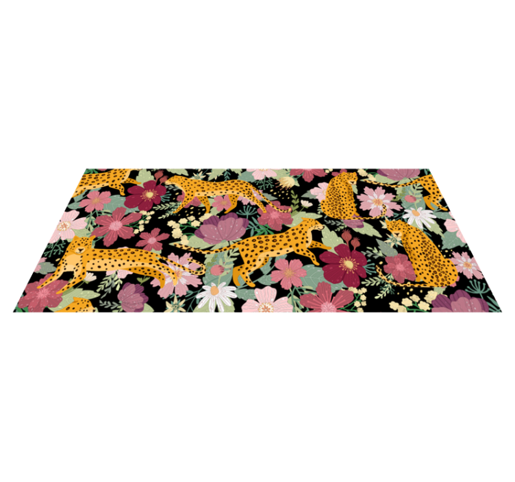 Leopard Floral Pattern animal vinyl carpet - TenStickers