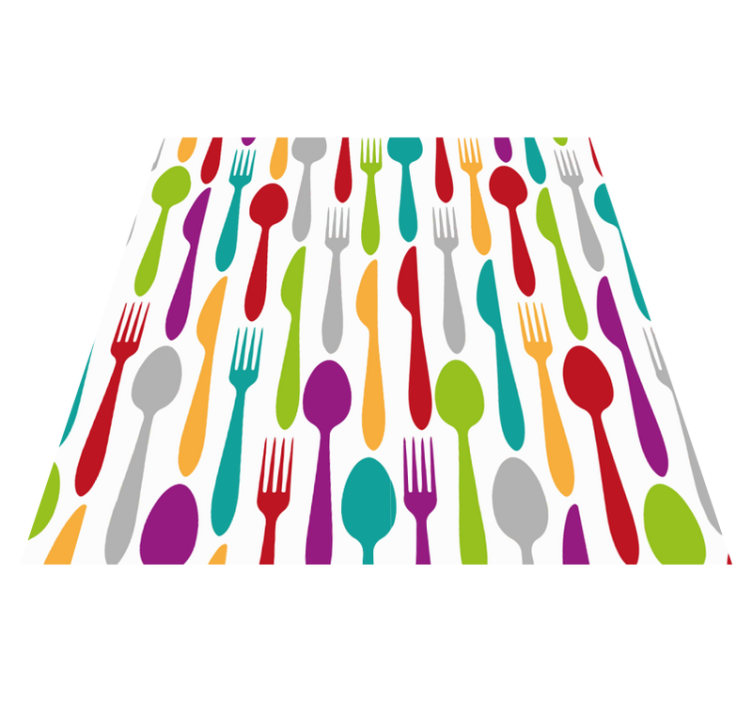 Colorful Cutlery Pattern kitchen vinyl carpet - TenStickers