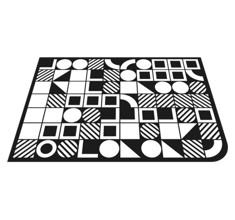 Geometric vinyl carpet in harmonious shapes - TenStickers