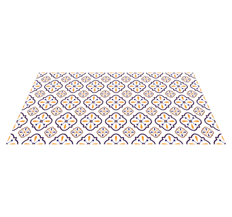 Floral Tile Replica kitchen vinyl carpet - TenStickers