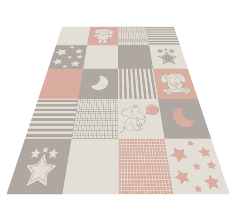 Patchwork Elephant Playground kids vinyl carpet - TenStickers