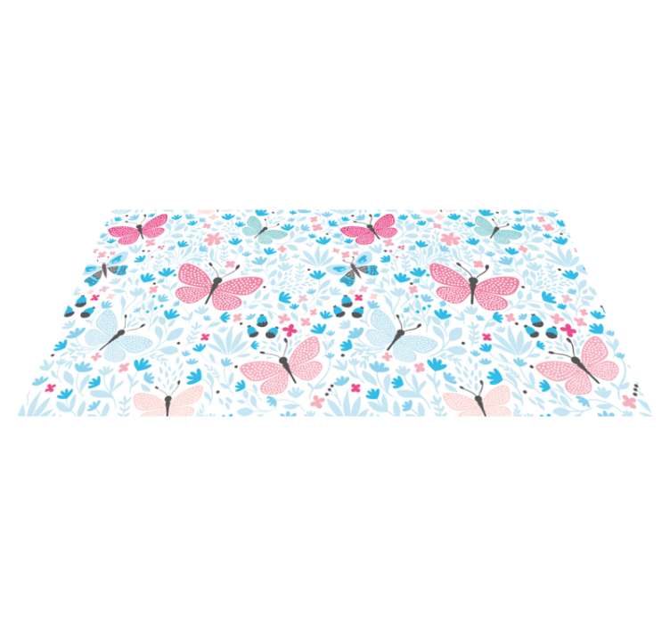 Botanical Butterfly floral vinyl carpet - TenStickers