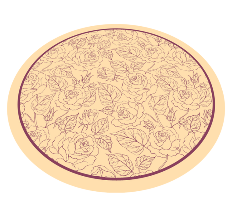 Rose Pattern Round floral vinyl carpet - TenStickers