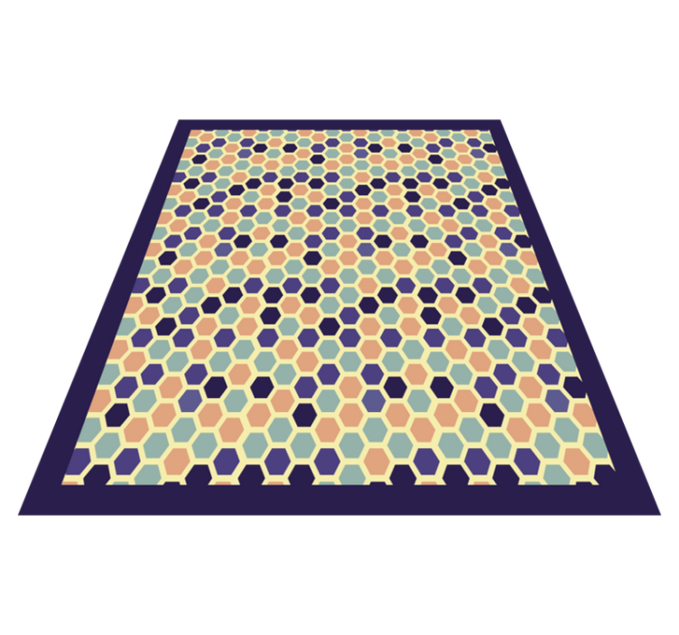 Hexagonal Mosaic geometric vinyl carpet - TenStickers