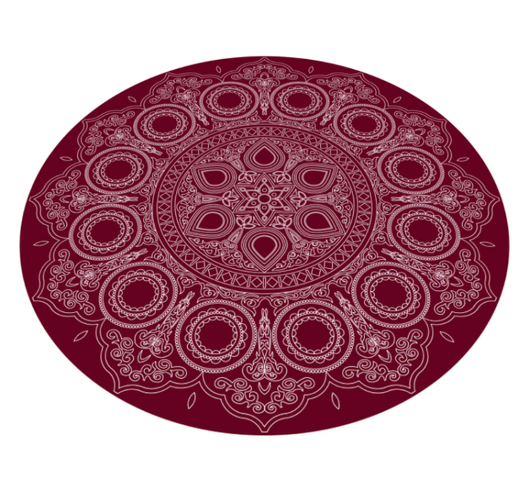 Burgundy red motif mandala vinyl carpet - TenStickers