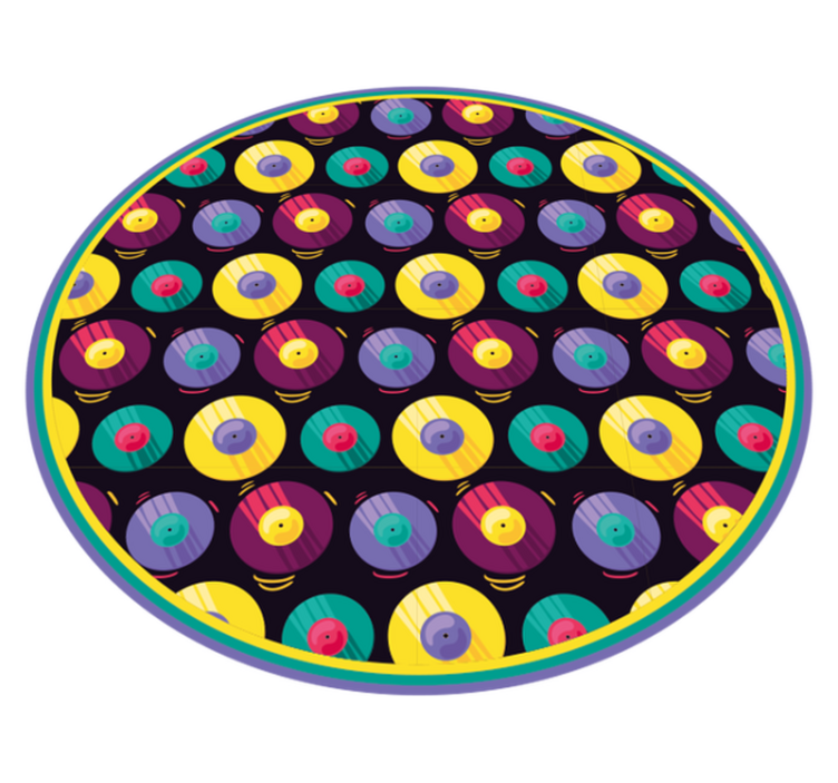 Retro Discs Composition game vinyl carpet - TenStickers