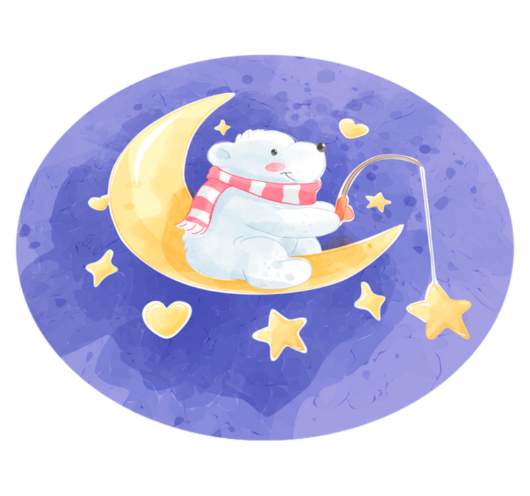 Moonlit Bear Cub nursery vinyl carpet - TenStickers