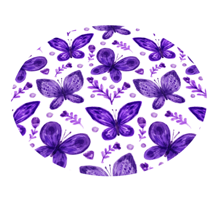 Butterfly Circle Pattern floral vinyl carpet - TenStickers