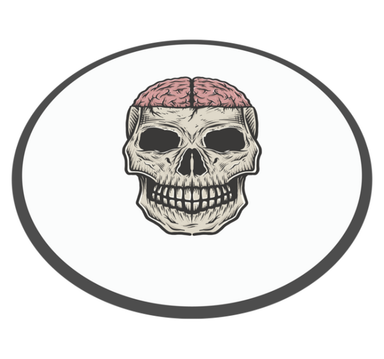 brain and skull teen vinyl rug - TenStickers