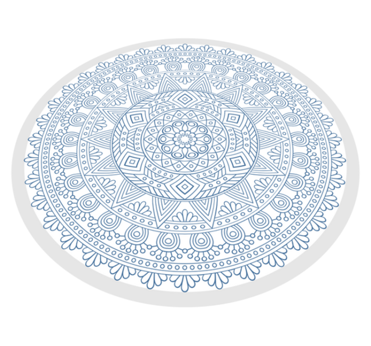 Complex Blue Motif mandala vinyl carpet - TenStickers