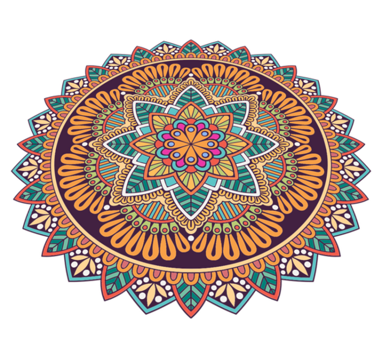 Vibrant mandala motif mandala vinyl carpet - TenStickers