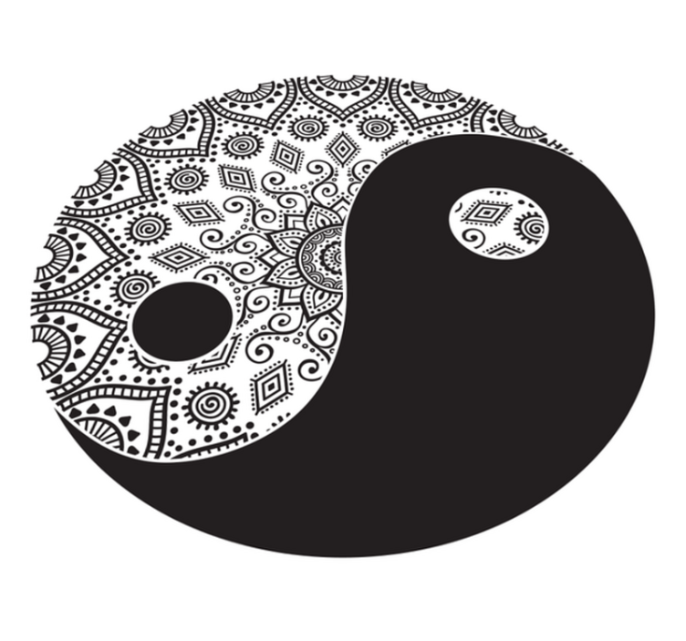 Yin Yang Symmetry mandala vinyl carpet - TenStickers