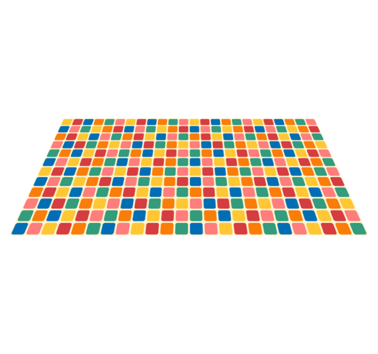 Colorful Mosaic Squares geometric vinyl carpet - TenStickers