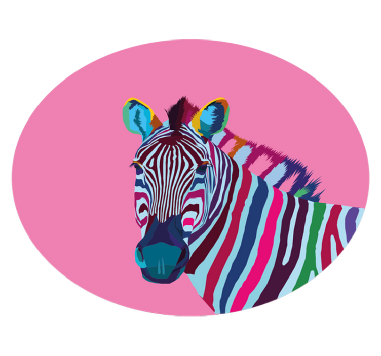 Zebra Pop Art animal rug circle - TenStickers