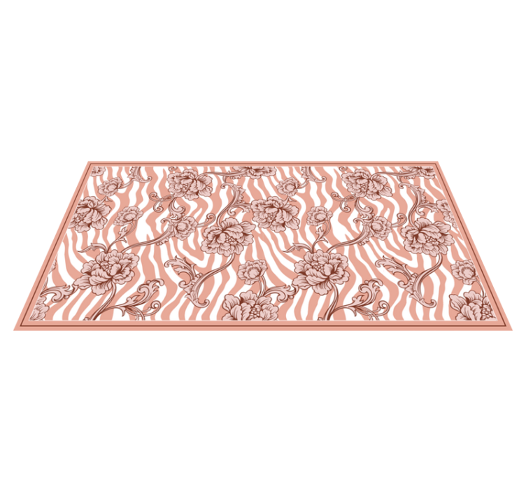 Zebra floral fusion bedroom vinyl carpet - TenStickers