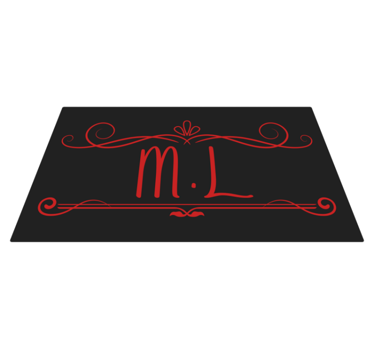 Monogram Elegance custom vinyl carpet - TenStickers