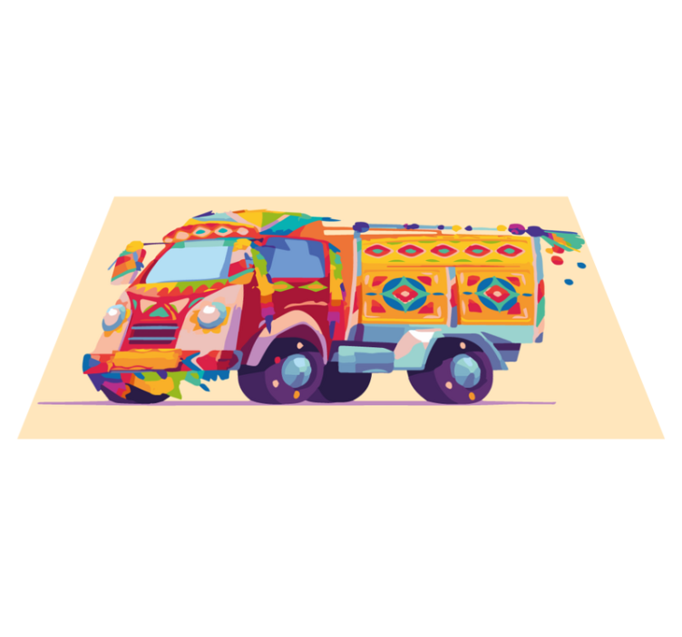 Colorful Truck Illustration kids vinyl carpet - TenStickers