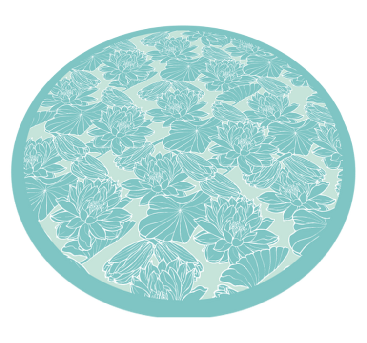 Floral Inspired Circle floral vinyl carpet - TenStickers
