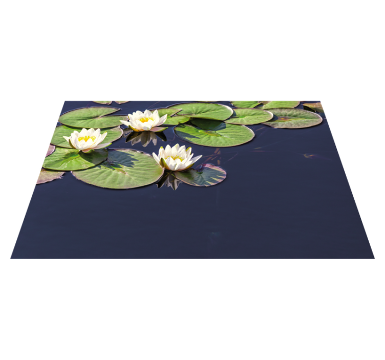 Water Lily Emblem floral vinyl carpet - TenStickers
